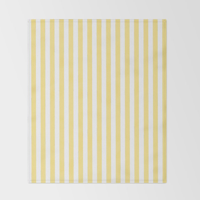 Modern geometrical baby yellow white stripes pattern Throw Blanket Gallery Image 2