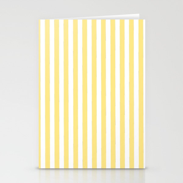 Modern geometrical baby yellow white stripes pattern Stationery Card Gallery Image 2
