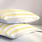 Modern geometrical baby yellow white stripes pattern Pillow Sham Gallery Image 3