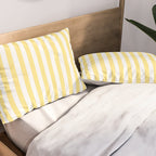Modern geometrical baby yellow white stripes pattern Pillow Sham Gallery Image 2
