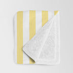 Modern geometrical baby yellow white stripes pattern Throw Blanket Gallery Image 3