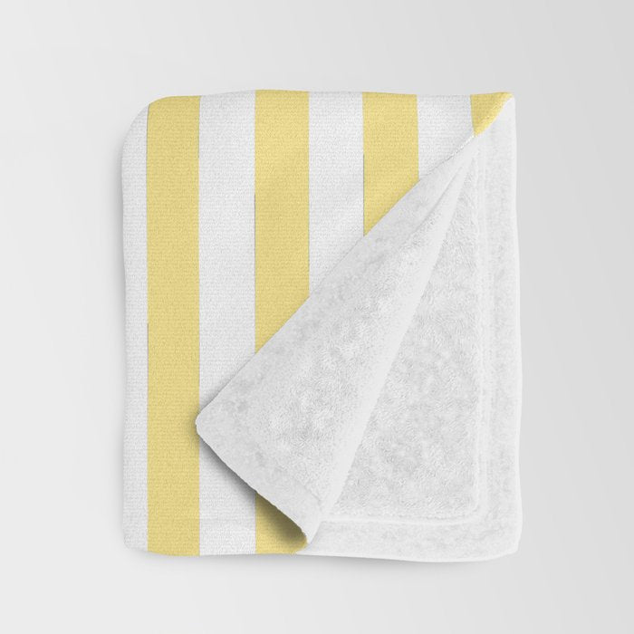Modern geometrical baby yellow white stripes pattern Throw Blanket Gallery Image 3