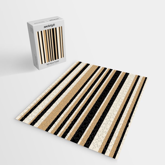 Classic Stripes VII - Neutral Vintage Jigsaw Puzzle Gallery Image 2