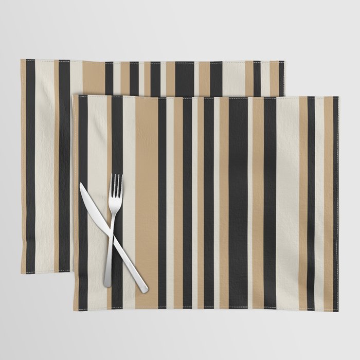 Classic Stripes VII - Neutral Vintage Placemat Gallery Image 1