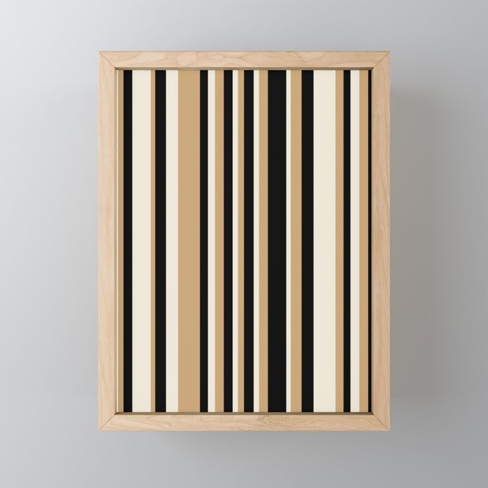 Classic Stripes VII - Neutral Vintage Mini Art Print Gallery Image 1