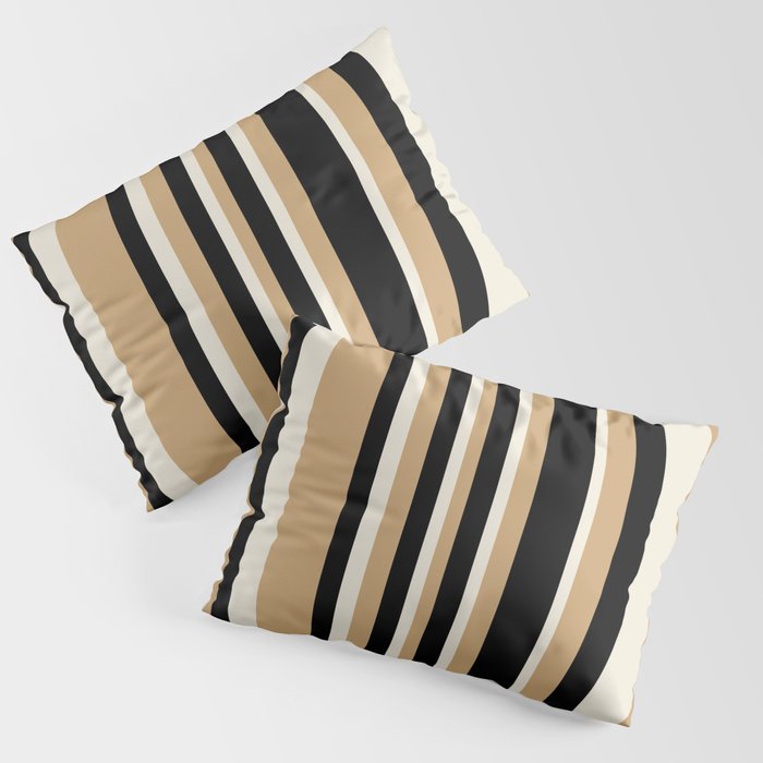 Classic Stripes VII - Neutral Vintage Pillow Sham Gallery Image 3