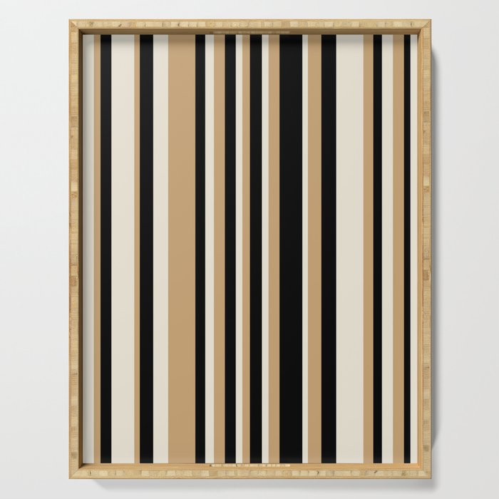 Classic Stripes VII - Neutral Vintage Serving Tray Gallery Image 1