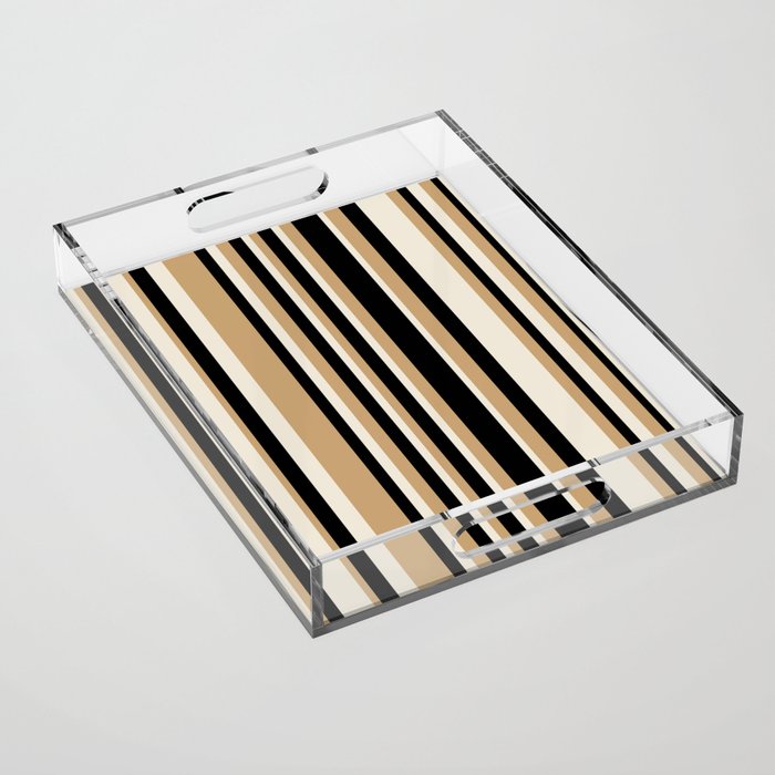 Classic Stripes VII - Neutral Vintage Acrylic Tray Gallery Image 1