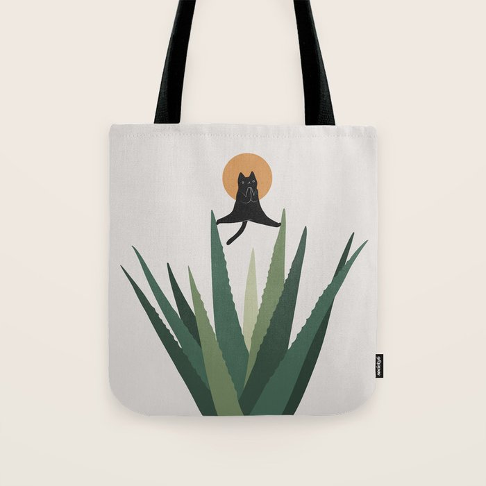 Cat and Plant 43: Nameowste Tote Bag Gallery Image 1