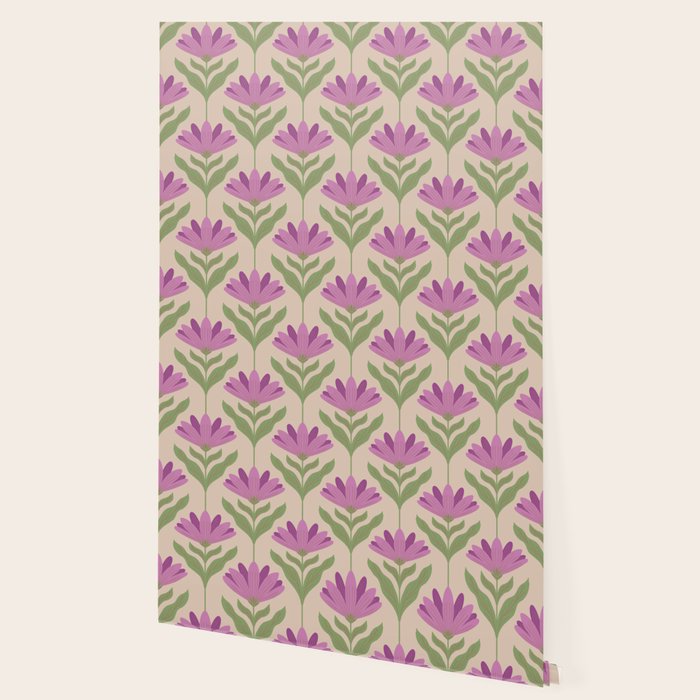 Violet Bloom - Bold Botanical Floral Pattern Wallpaper Gallery Image 2