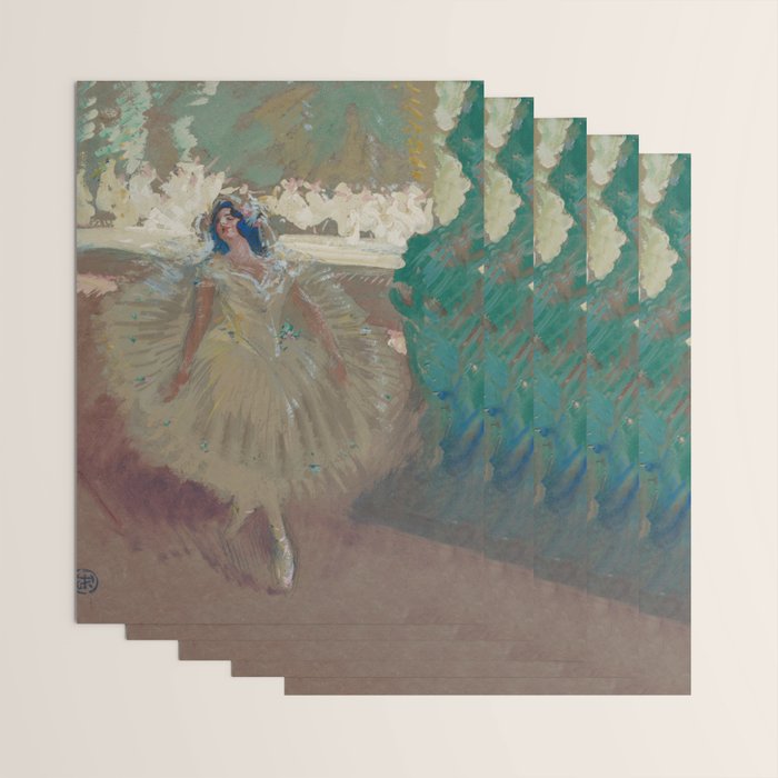 Pavlova, prima ballerina ballet Swan Lake portrait still life female painting by Henry Keller Wrapping Paper Gallery Image 3