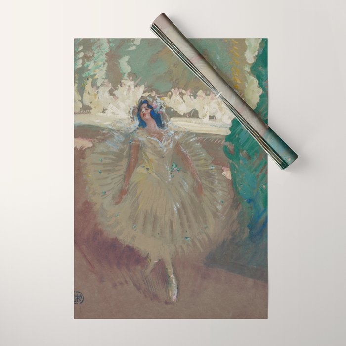 Pavlova, prima ballerina ballet Swan Lake portrait still life female painting by Henry Keller Wrapping Paper Gallery Image 1