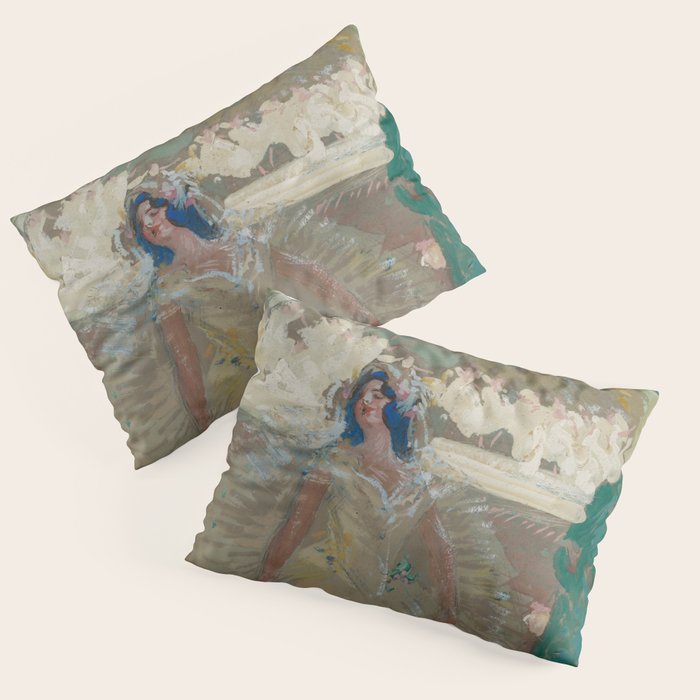 Pavlova, prima ballerina ballet Swan Lake portrait still life female painting by Henry Keller Pillow Sham Gallery Image 3