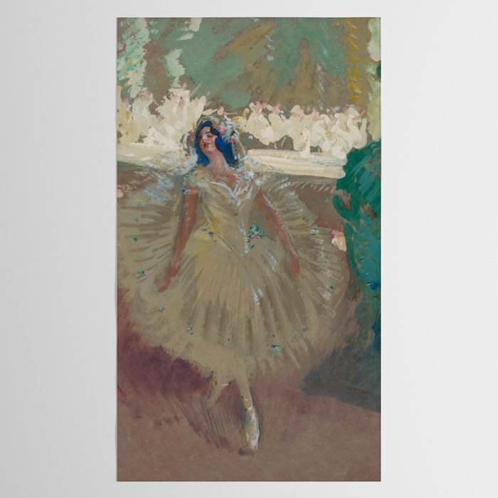 Pavlova, prima ballerina ballet Swan Lake portrait still life female painting by Henry Keller Tablecloth Gallery Image 2