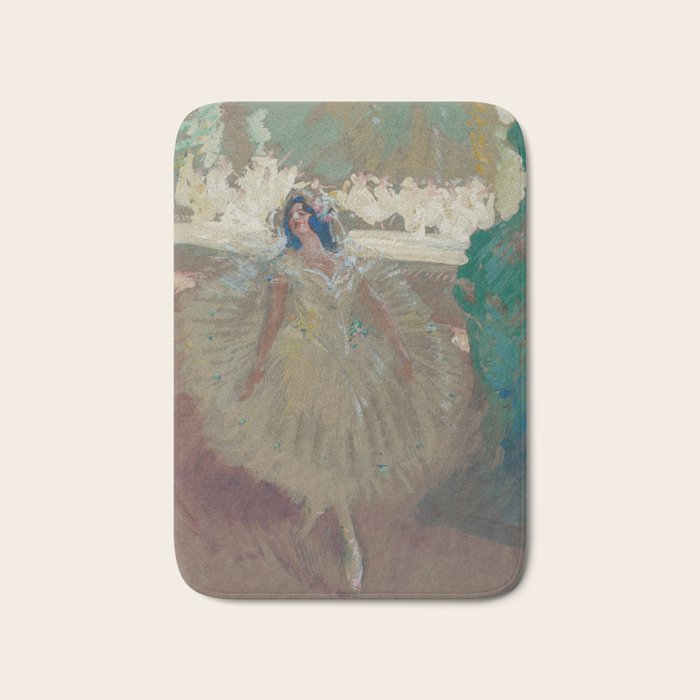 Pavlova, prima ballerina ballet Swan Lake portrait still life female painting by Henry Keller Bath Mat Gallery Image 1