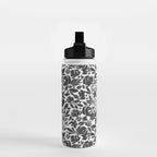 Simple black and white flower garden Water Bottle Gallery Image 2