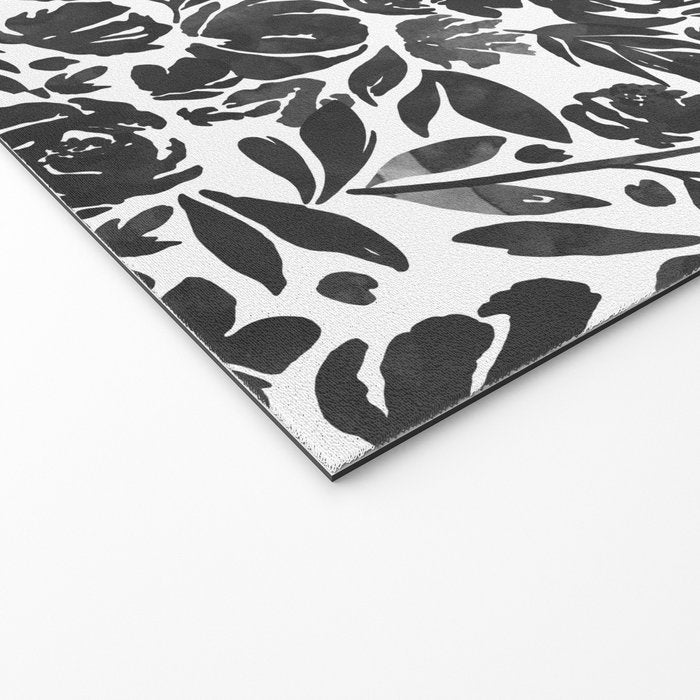 Simple black and white flower garden Welcome Mat Gallery Image 2