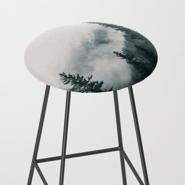 Forest mist beneath the mountain peaks Stool Gallery Image 2