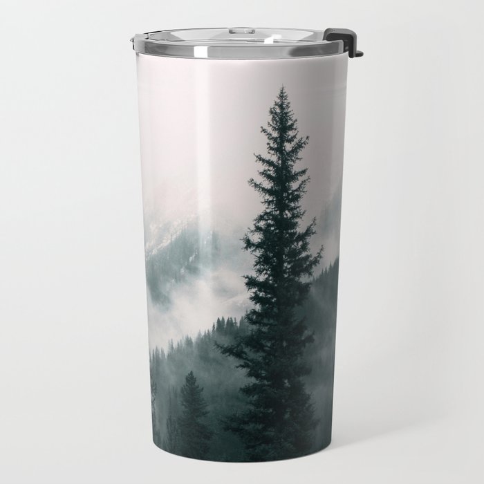 Forest mist beneath the mountain peaks Travel Mug Gallery Image 2