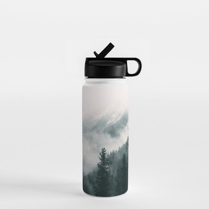 Forest mist beneath the mountain peaks Water Bottle Gallery Image 1