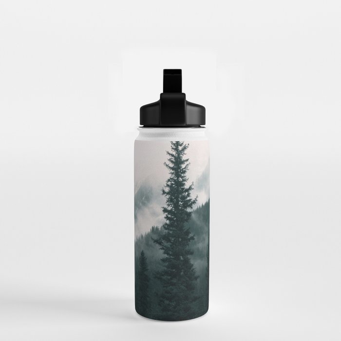 Forest mist beneath the mountain peaks Water Bottle Gallery Image 2