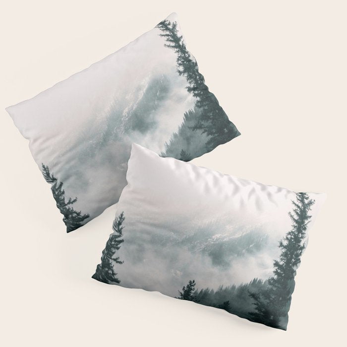Forest mist beneath the mountain peaks Pillow Sham Gallery Image 3