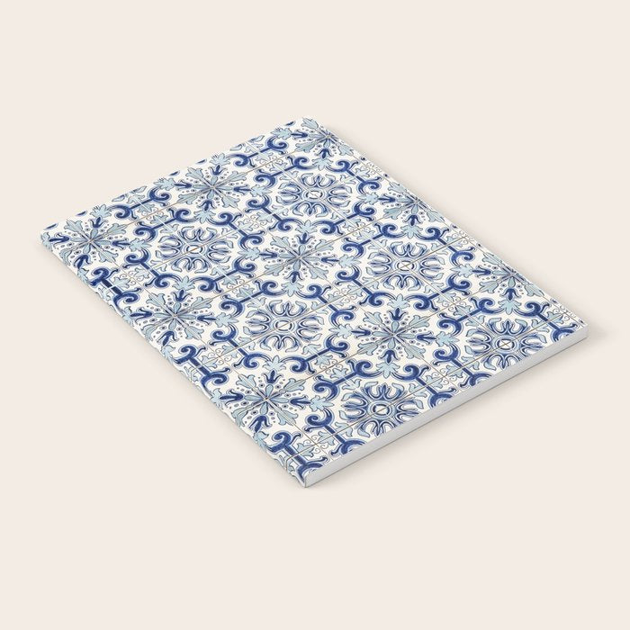 Portuguese tiles pattern blue Notebook Gallery Image 2