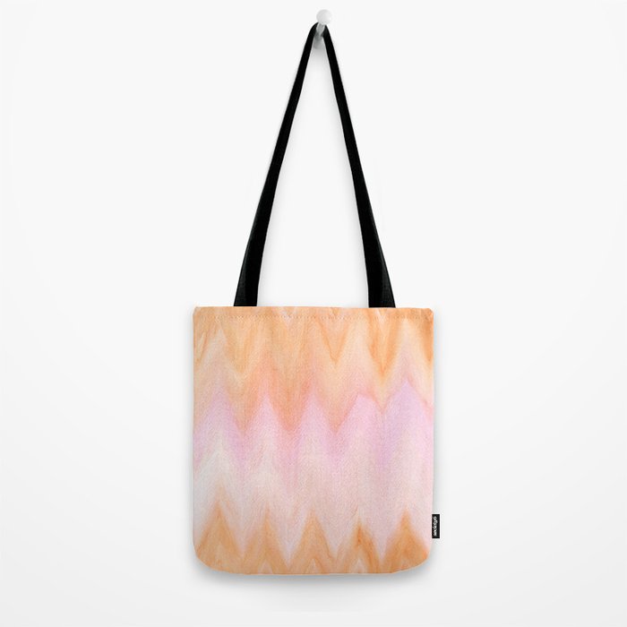 Blush pink orange watercolor hand painted ombre ikat Tote Bag Gallery Image 2
