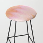 Blush pink orange watercolor hand painted ombre ikat Stool Gallery Image 2