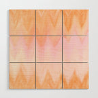 Blush pink orange watercolor hand painted ombre ikat Wood Wall Art Gallery Image 1