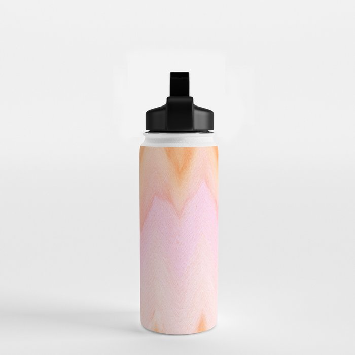 Blush pink orange watercolor hand painted ombre ikat Water Bottle Gallery Image 2