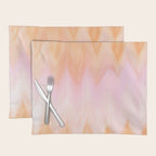 Blush pink orange watercolor hand painted ombre ikat Placemat Gallery Image 1