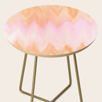 Blush pink orange watercolor hand painted ombre ikat Side Table Gallery Image 2