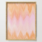 Blush pink orange watercolor hand painted ombre ikat Serving Tray Gallery Image 1