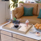 Blush pink orange watercolor hand painted ombre ikat Serving Tray Gallery Image 2