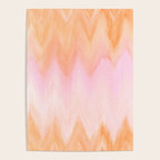 Blush pink orange watercolor hand painted ombre ikat Poster Gallery Image 4