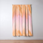 Blush pink orange watercolor hand painted ombre ikat Window Curtain Gallery Image 3