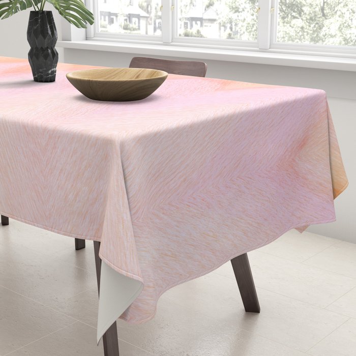 Blush pink orange watercolor hand painted ombre ikat Tablecloth Gallery Image 3