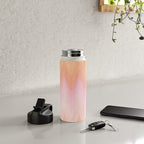 Blush pink orange watercolor hand painted ombre ikat Water Bottle Gallery Image 4