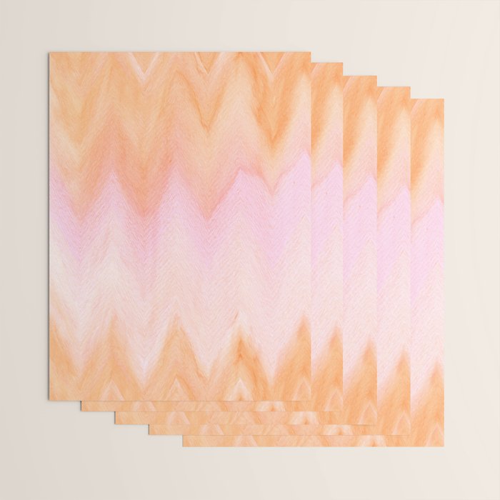 Blush pink orange watercolor hand painted ombre ikat Wrapping Paper Gallery Image 3