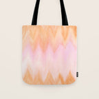 Blush pink orange watercolor hand painted ombre ikat Tote Bag Gallery Image 1