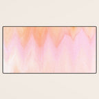 Blush pink orange watercolor hand painted ombre ikat Desk Mat Gallery Image 3