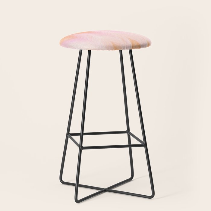 Blush pink orange watercolor hand painted ombre ikat Stool Gallery Image 1