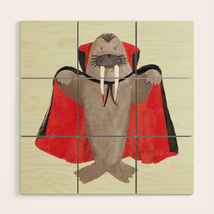Vampire Walrus Wood Wall Art Gallery Image 1