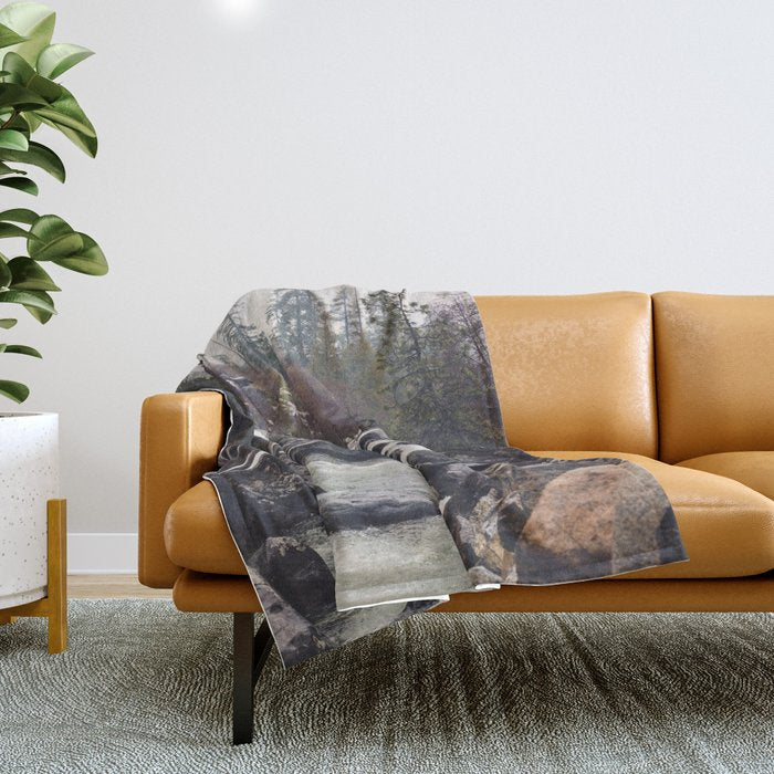 Morning Mountain Escape - Nature Photography Throw Blanket Gallery Image 1