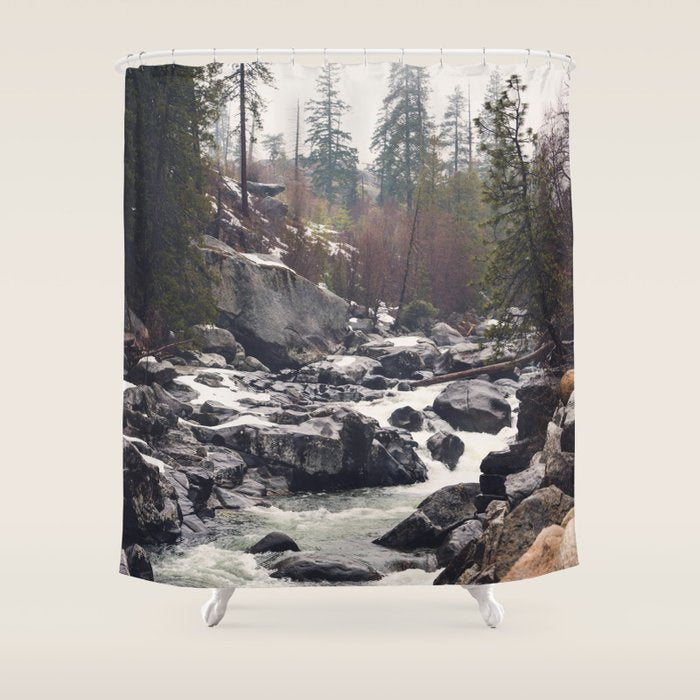 Morning Mountain Escape - Nature Photography Shower Curtain Gallery Image 1