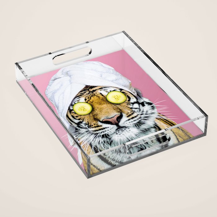 Tiger in a Towel Acrylic Tray Gallery Image 1