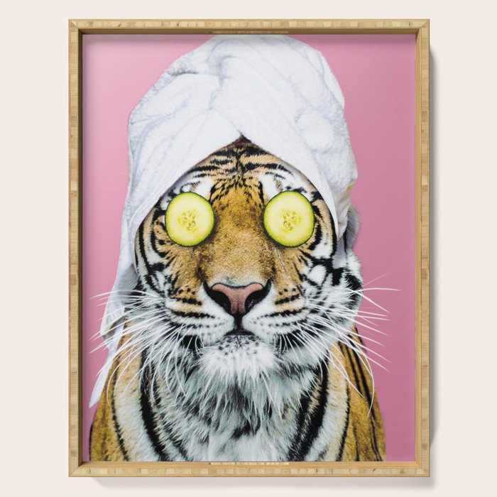 Tiger in a Towel Serving Tray Gallery Image 1