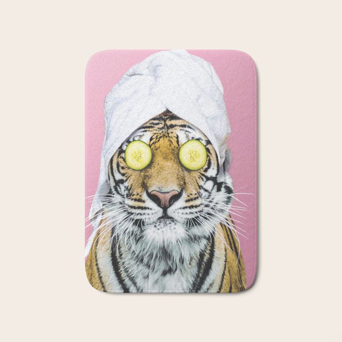 Tiger in a Towel Bath Mat Gallery Image 1
