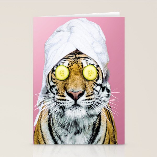 Tiger in a Towel Stationery Card Gallery Image 1